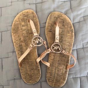 micheal kors tan flip flops size 9